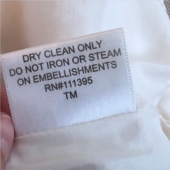 TORY BURCH 100% White Linen & Gold Sequin High Waist Pencil Skirt Size 2 - Picture 13 of 14